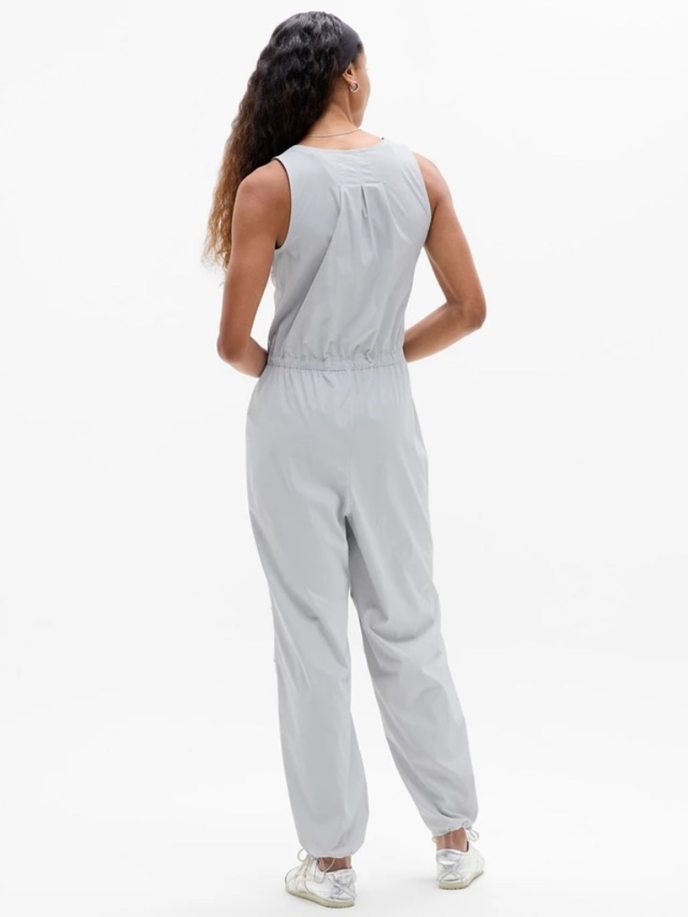 NWT Athleta Flex Jumpsuit Galactic Grey Sleeveless Romper M - Picture 3 of 3